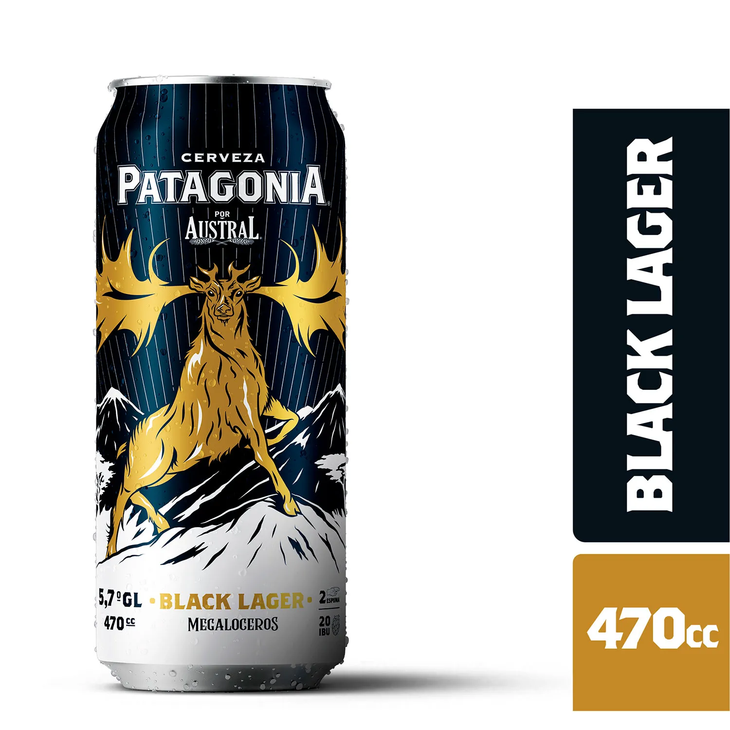 Cerveza Austral Patagonia Black Lager 470cc Lata