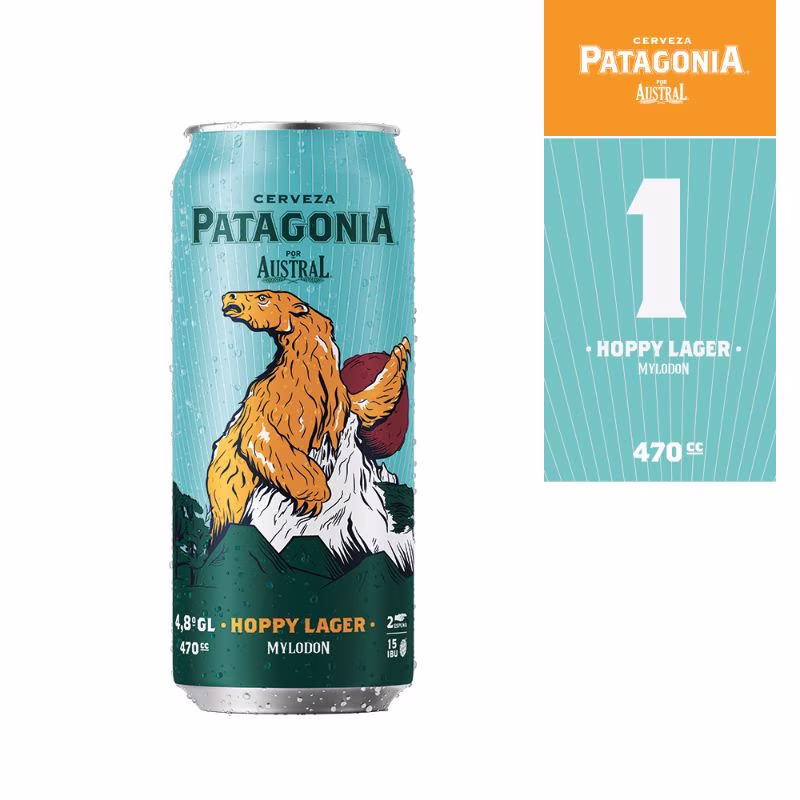 Cerveza Austral Patagonia Hoppy Lager 470cc Lata
