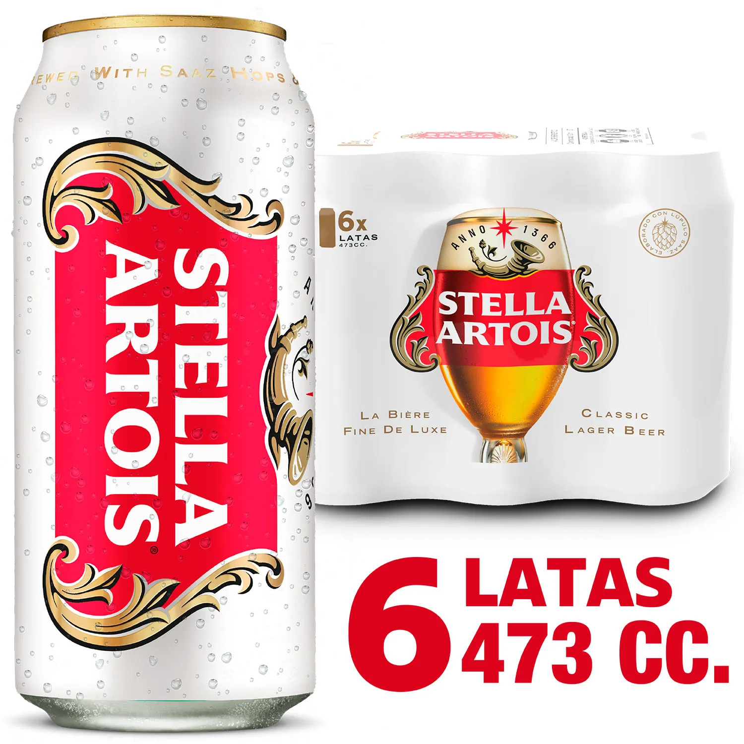 Cerveza Stella Artois Lager 473cc Lata