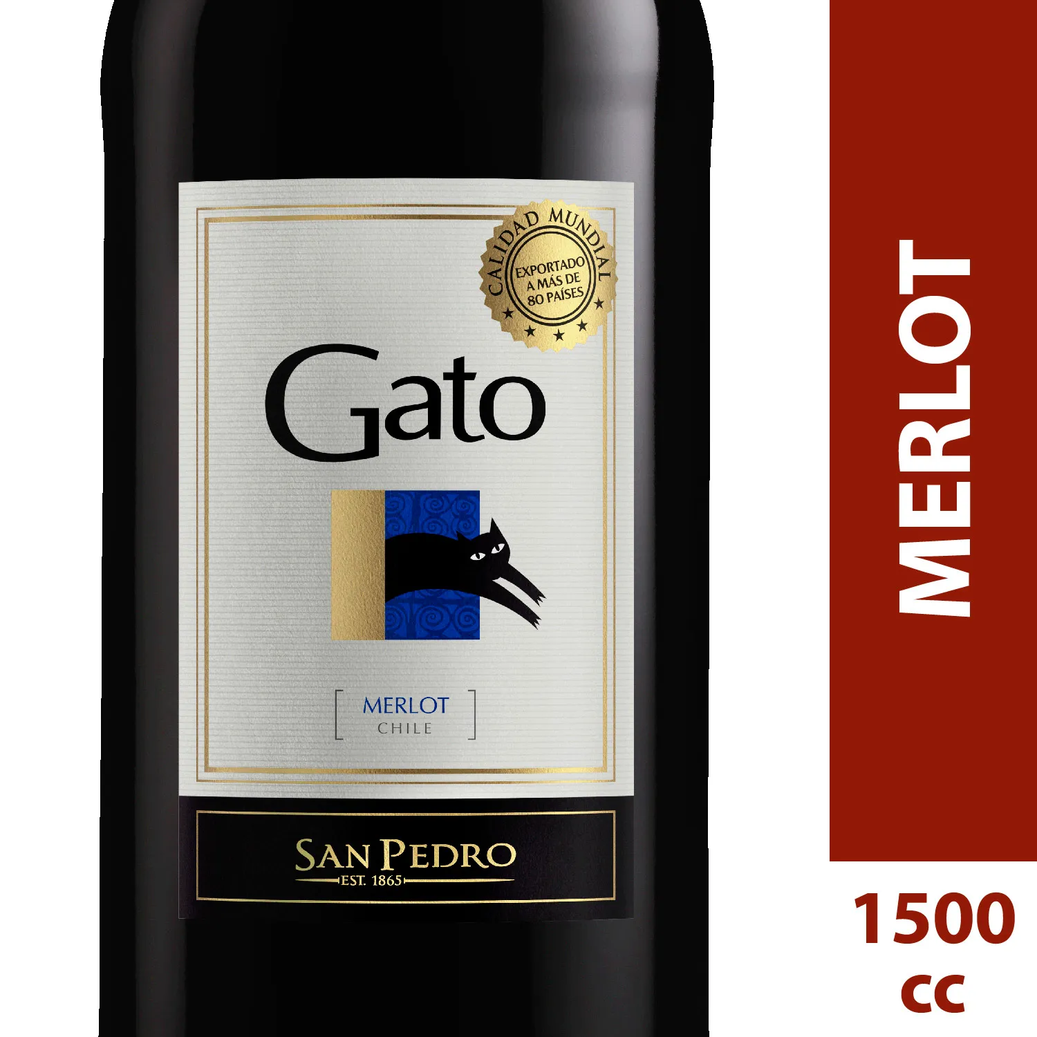 Vino Gato Merlot 1500cc Botellon
