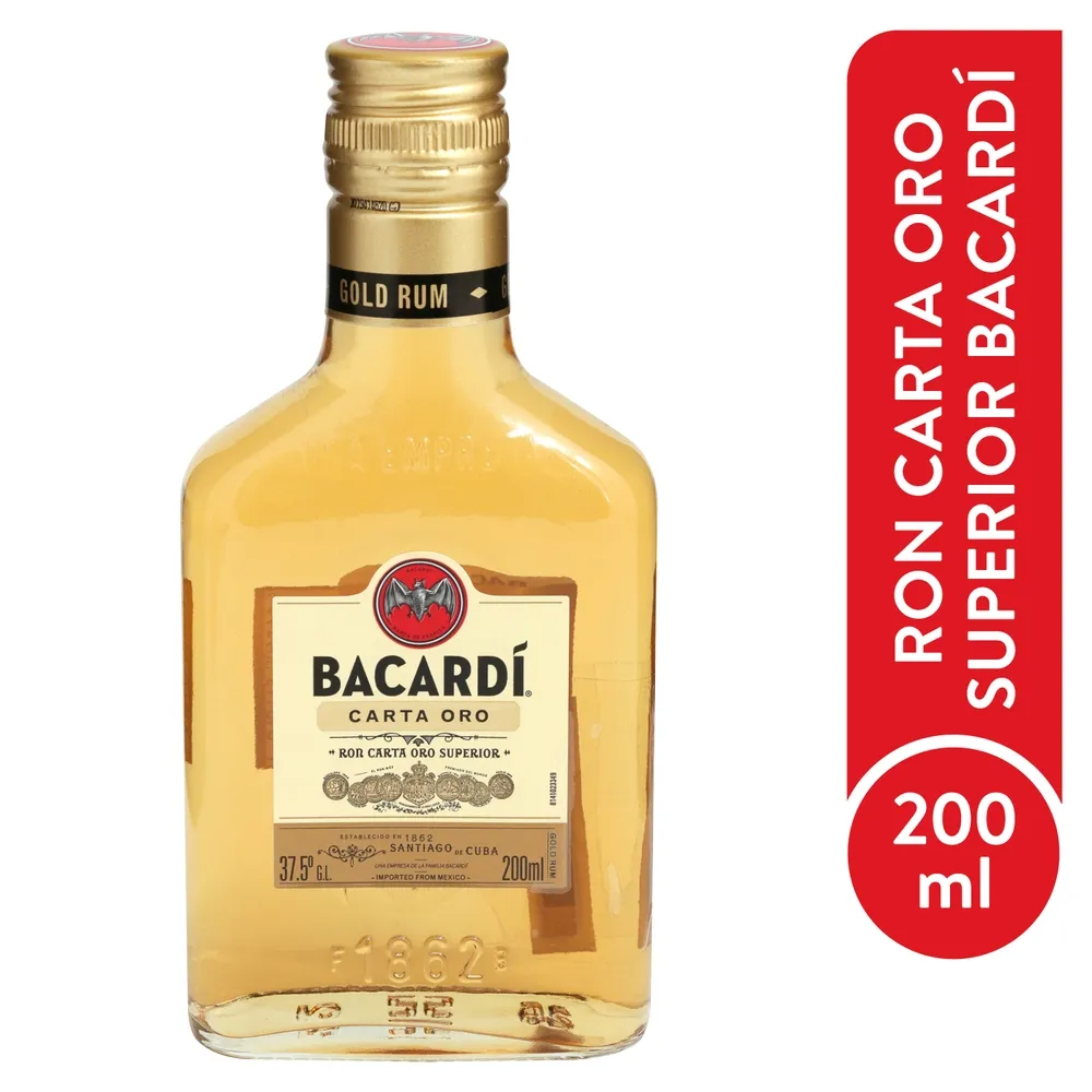 Ron Bacardi Añejo Dorado 200cc Petaca