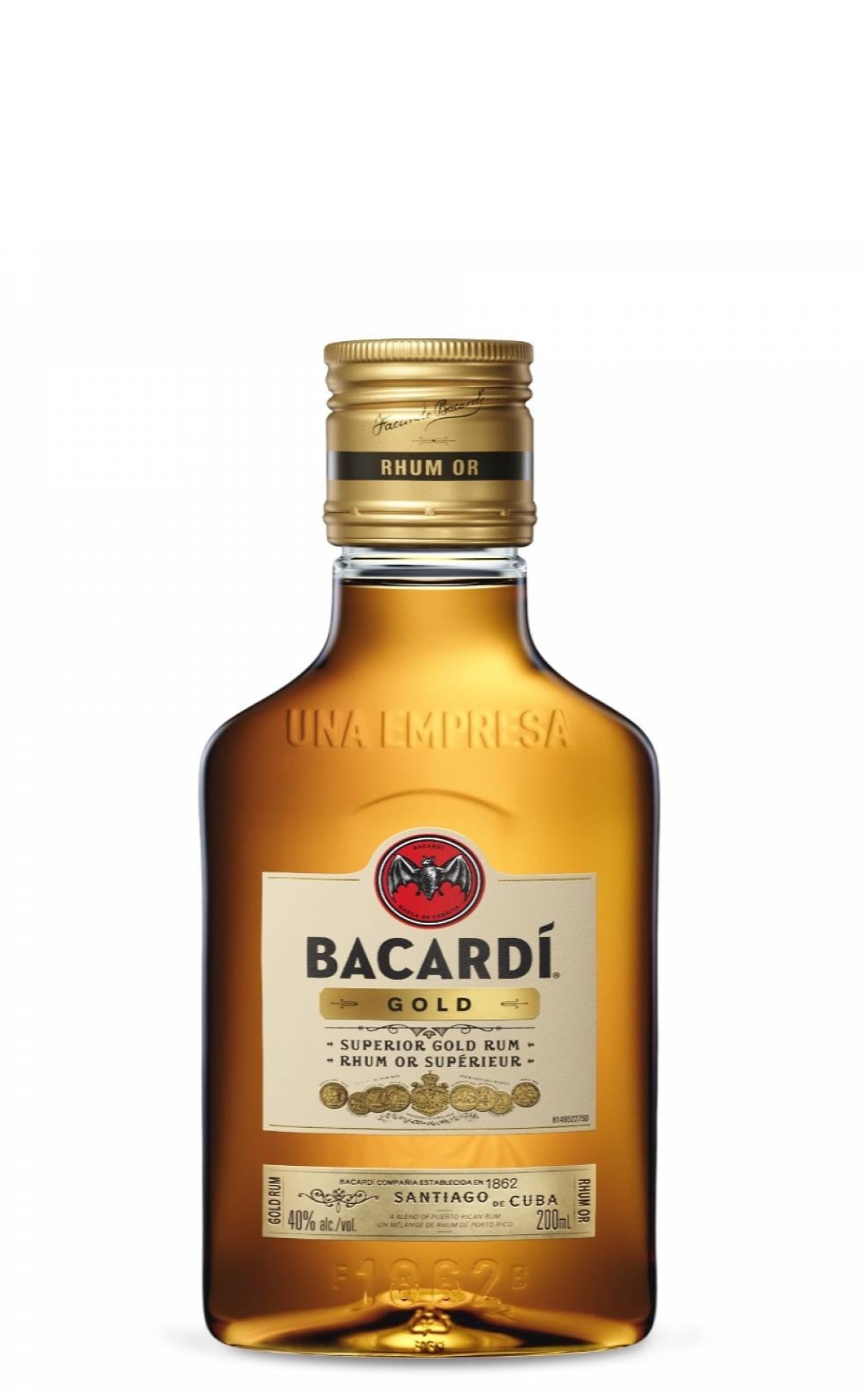 Ron Bacardi Añejo Dorado 200cc Petaca
