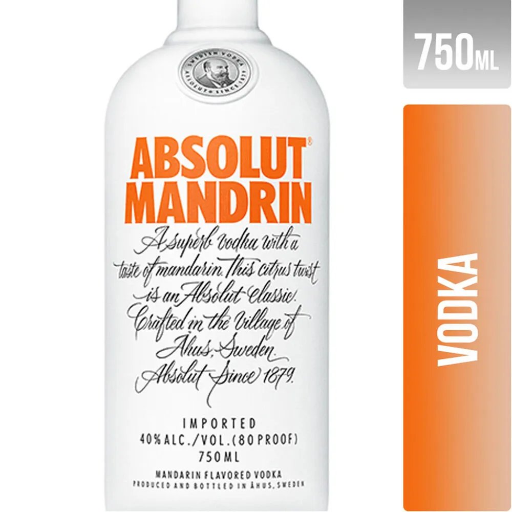 Vodka Absolut Mandarin 750cc