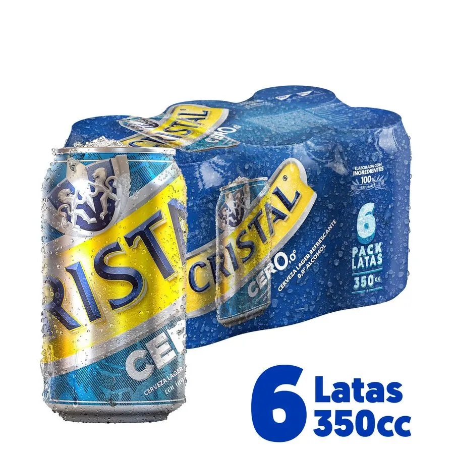 Cerveza Cristal Sin Alcohol Cero limon 330cc Lata
