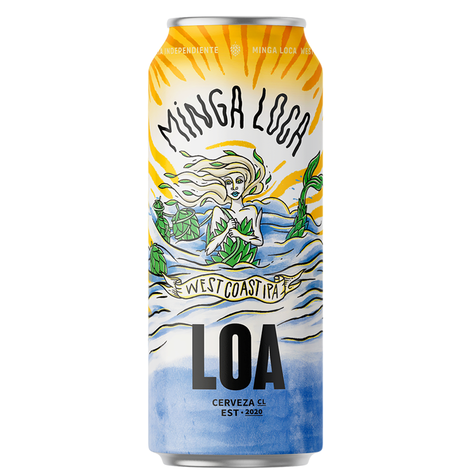 Cerveza Loa Minga loca West Coast IPA 470cc Lata