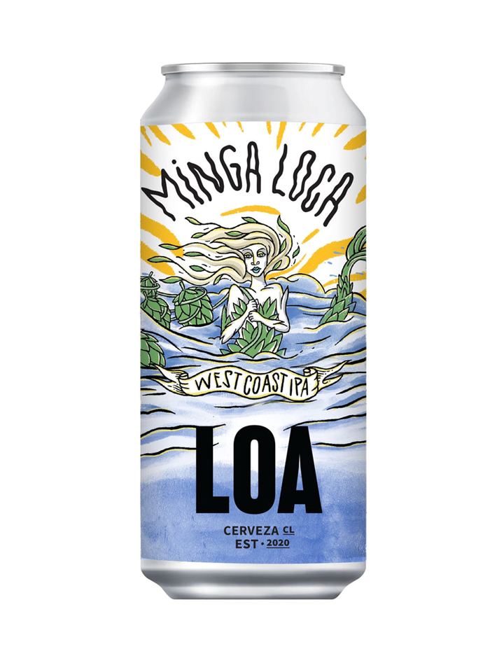 Cerveza Loa Minga loca West Coast IPA 470cc Lata