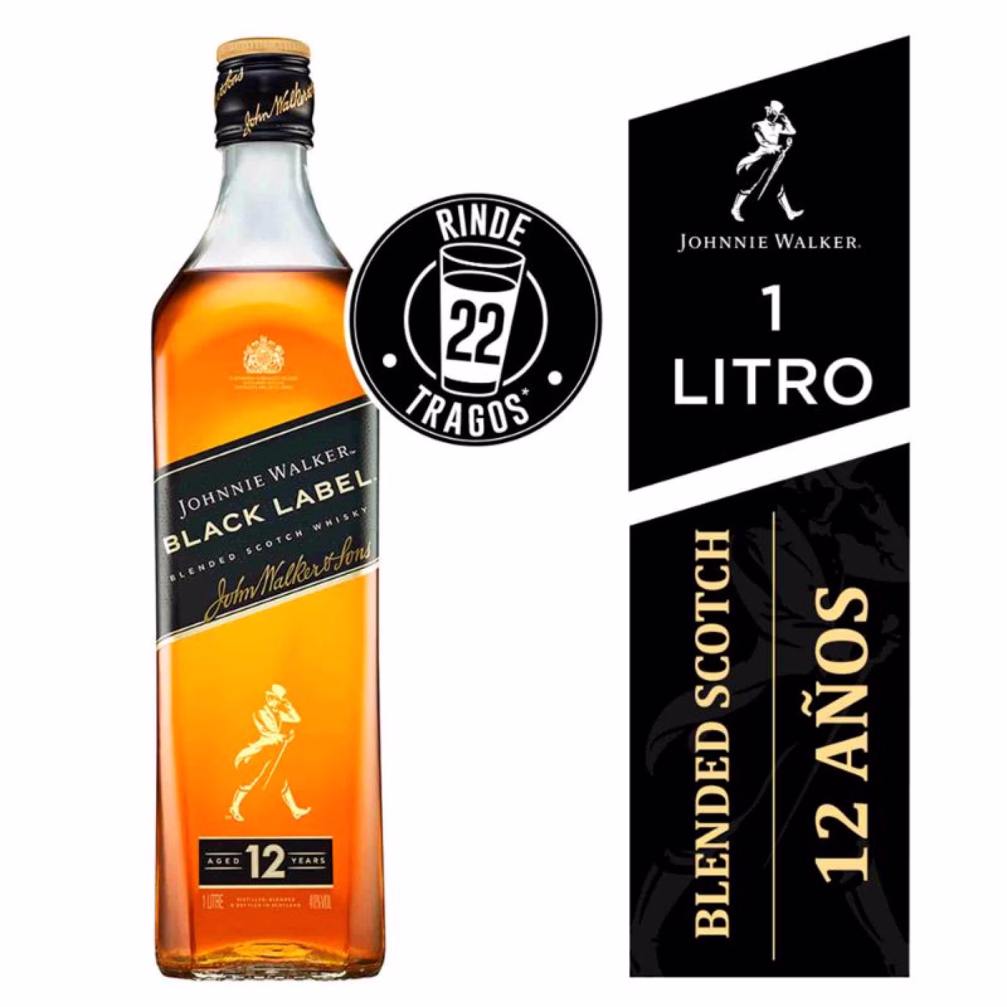 Whisky Johnnie Walker Black Label 1000cc