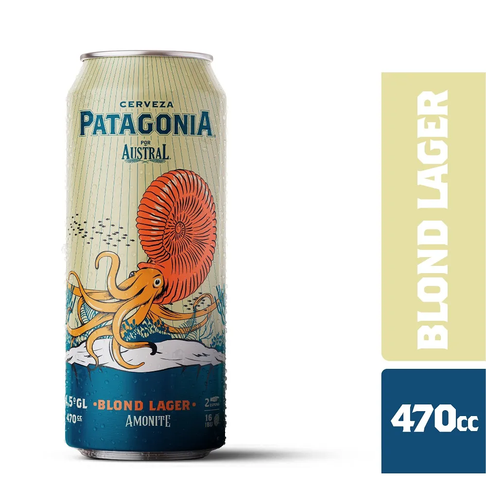 Cerveza Austral Patagonia Blond Lager 470cc Lata