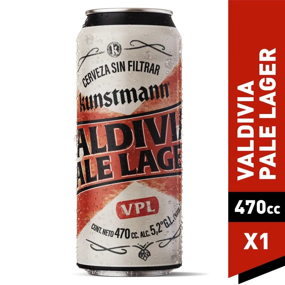 Cerveza Kunstmann Valdivia pale lager 500cc Lata