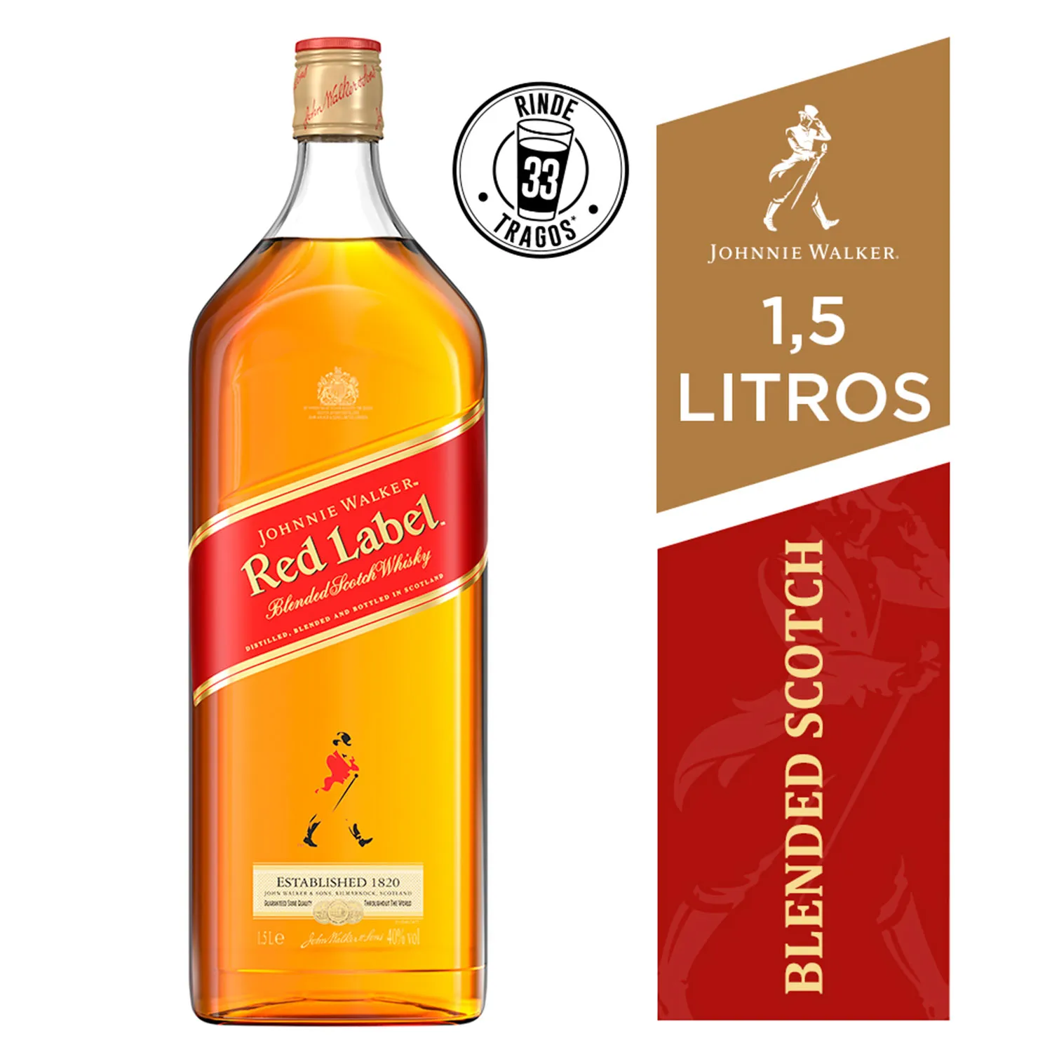 Whisky Johnnie Walker Red Label 40º 1500cc