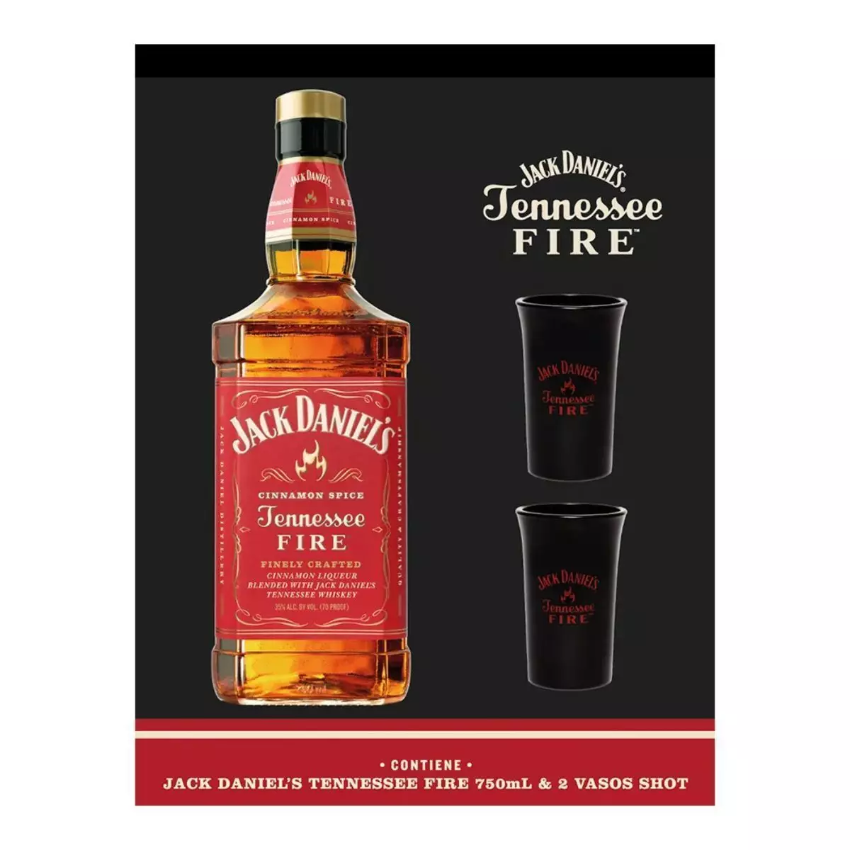 Whisky Jack Daniels Fire 750cc PACK con vaso