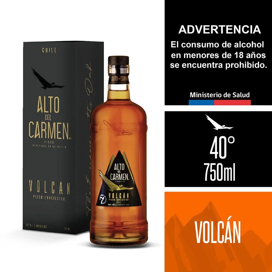 Pisco Alto del Carmen Volcan 40º 750cc