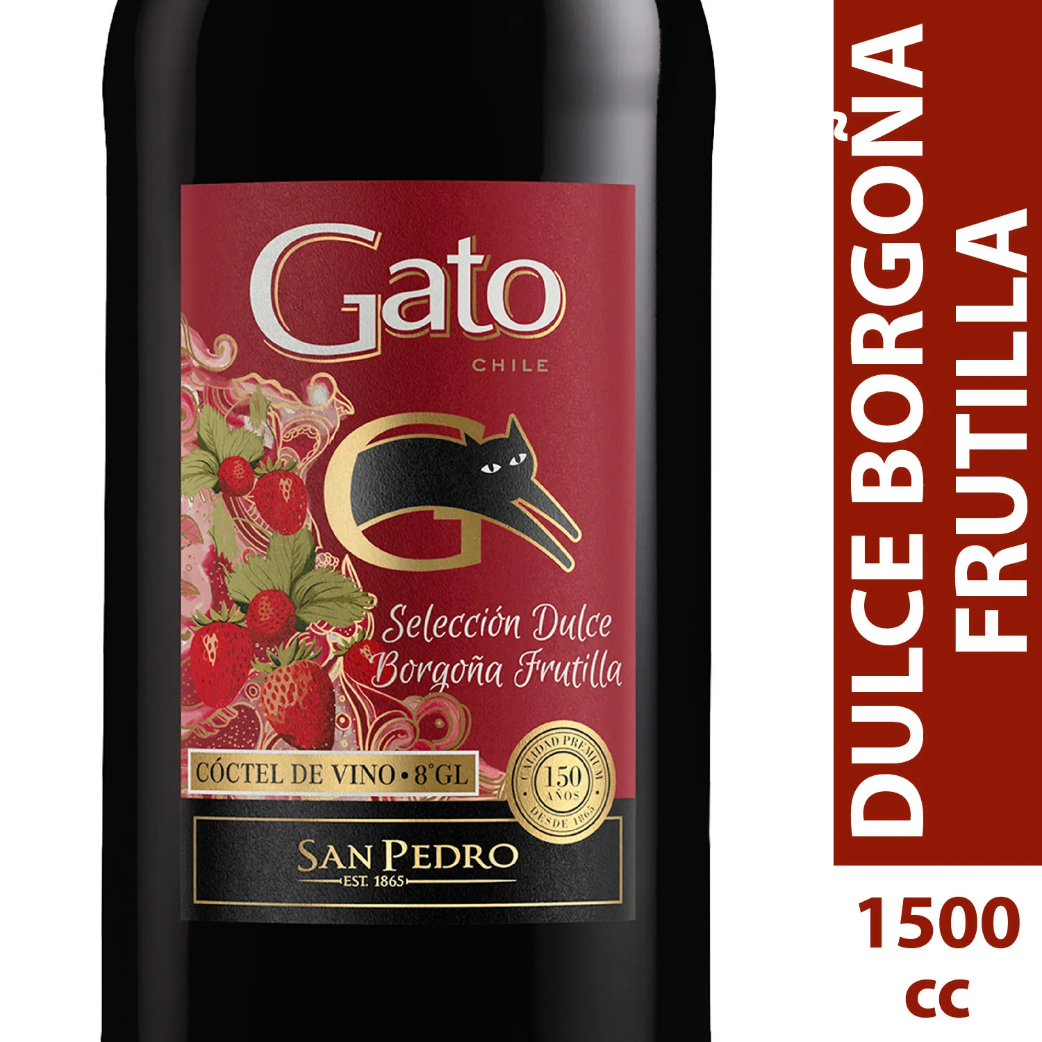 Vino Gato Borgoña Frutilla 1500cc Botellon