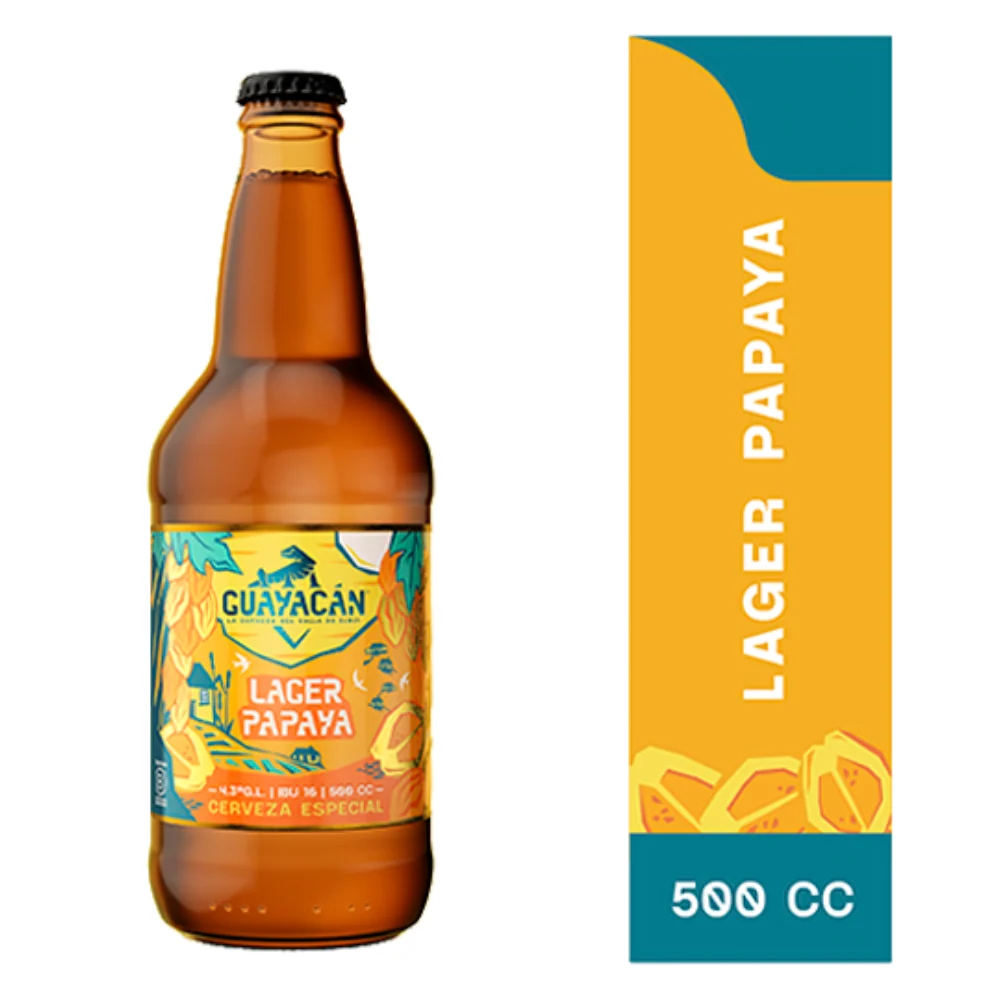 Cerveza Guayacan Papaya 500cc Botella